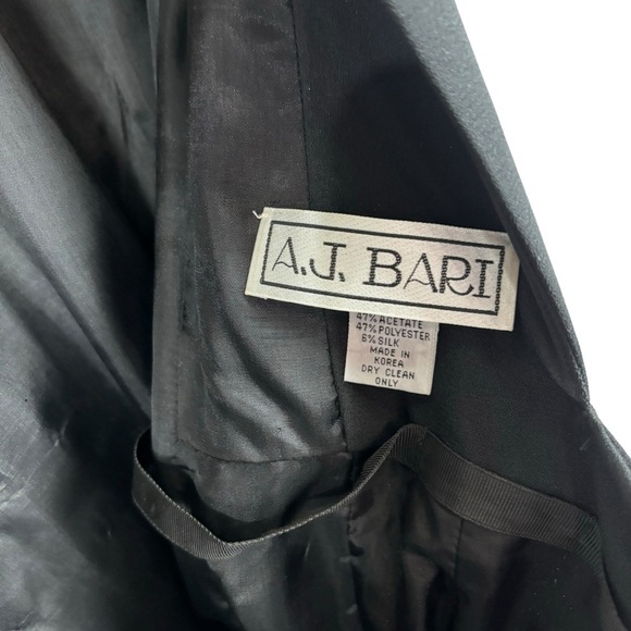 VINTAGE AJ BARI BLACK SCOOP OPEN BACK BOW CLASSIC COCKTAIL DRESS - Picture 13 of 13